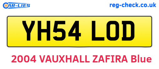 YH54LOD are the vehicle registration plates.