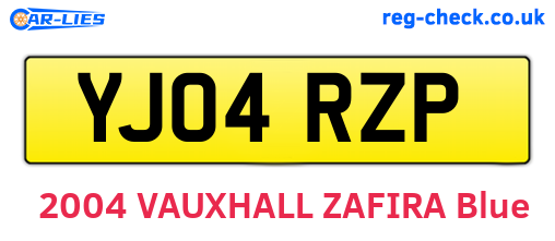 YJ04RZP are the vehicle registration plates.