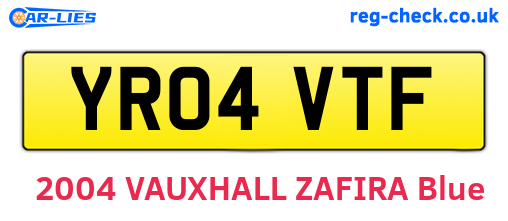YR04VTF are the vehicle registration plates.