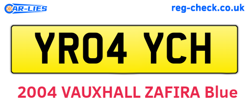 YR04YCH are the vehicle registration plates.