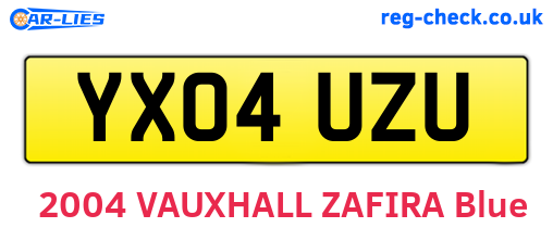 YX04UZU are the vehicle registration plates.