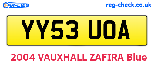 YY53UOA are the vehicle registration plates.