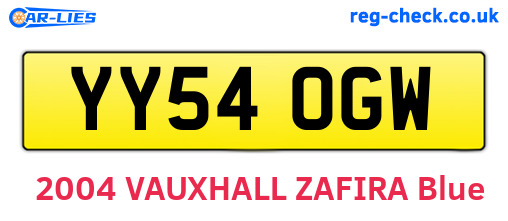 YY54OGW are the vehicle registration plates.