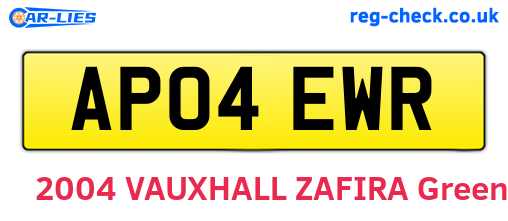 AP04EWR are the vehicle registration plates.