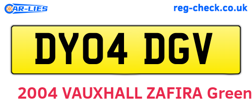 DY04DGV are the vehicle registration plates.