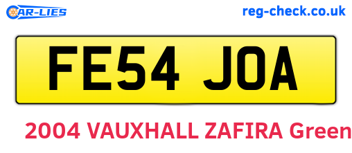 FE54JOA are the vehicle registration plates.