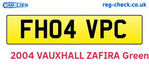 FH04VPC are the vehicle registration plates.