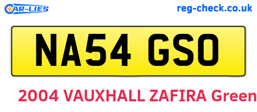 NA54GSO are the vehicle registration plates.