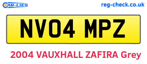 NV04MPZ are the vehicle registration plates.