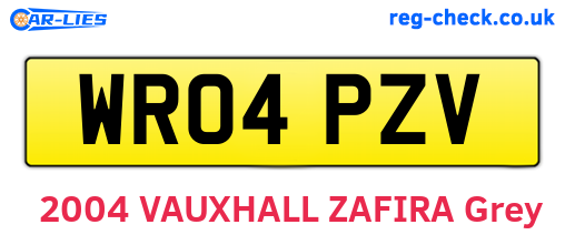 WR04PZV are the vehicle registration plates.