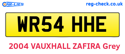 WR54HHE are the vehicle registration plates.