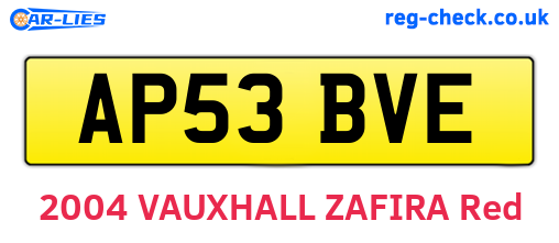 AP53BVE are the vehicle registration plates.