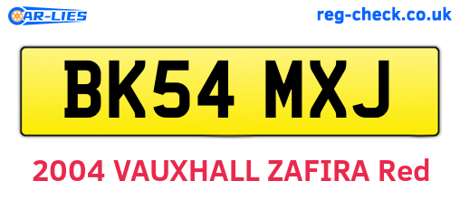 BK54MXJ are the vehicle registration plates.