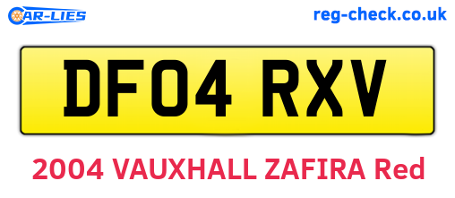 DF04RXV are the vehicle registration plates.