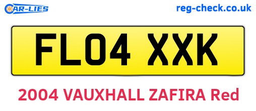FL04XXK are the vehicle registration plates.