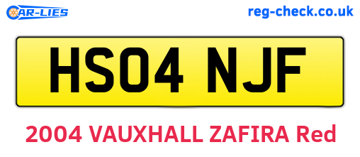 HS04NJF are the vehicle registration plates.