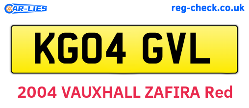 KG04GVL are the vehicle registration plates.