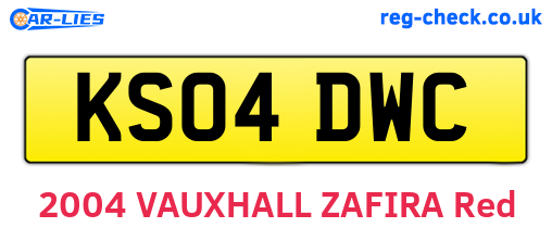 KS04DWC are the vehicle registration plates.