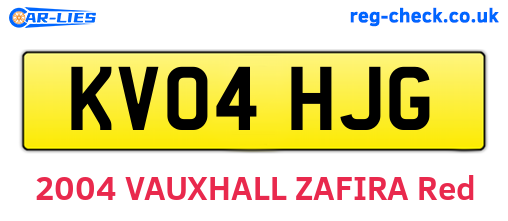 KV04HJG are the vehicle registration plates.