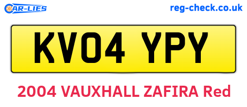 KV04YPY are the vehicle registration plates.