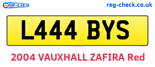 L444BYS are the vehicle registration plates.