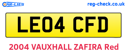 LE04CFD are the vehicle registration plates.