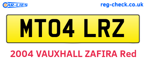 MT04LRZ are the vehicle registration plates.