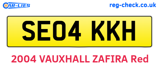 SE04KKH are the vehicle registration plates.