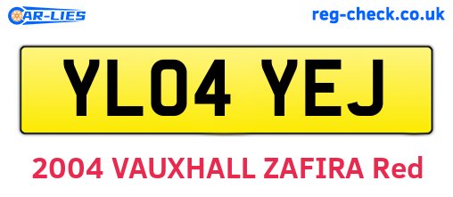 YL04YEJ are the vehicle registration plates.