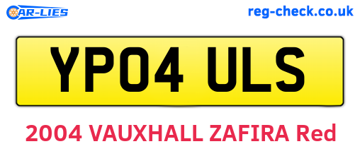 YP04ULS are the vehicle registration plates.