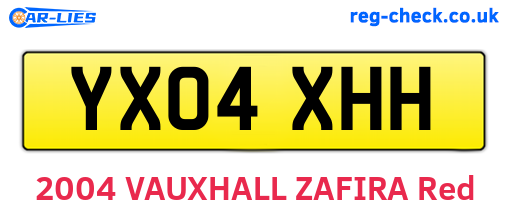 YX04XHH are the vehicle registration plates.