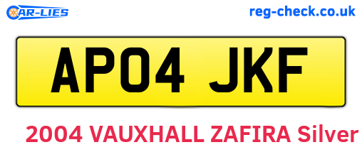 AP04JKF are the vehicle registration plates.