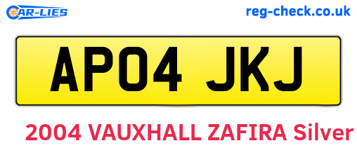 AP04JKJ are the vehicle registration plates.