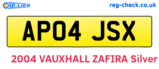 AP04JSX are the vehicle registration plates.