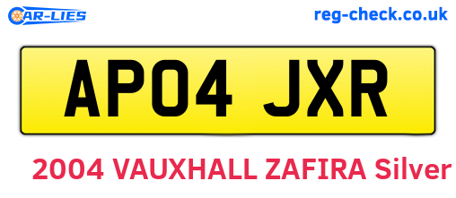 AP04JXR are the vehicle registration plates.
