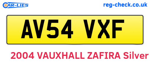 AV54VXF are the vehicle registration plates.