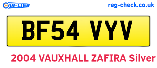 BF54VYV are the vehicle registration plates.