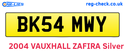 BK54MWY are the vehicle registration plates.