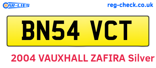 BN54VCT are the vehicle registration plates.