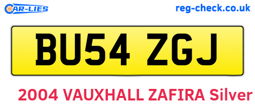 BU54ZGJ are the vehicle registration plates.