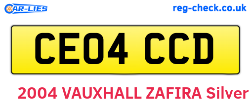 CE04CCD are the vehicle registration plates.