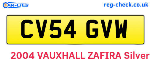 CV54GVW are the vehicle registration plates.