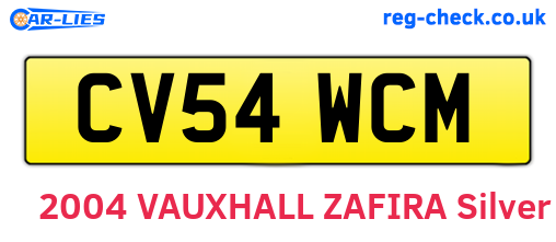 CV54WCM are the vehicle registration plates.