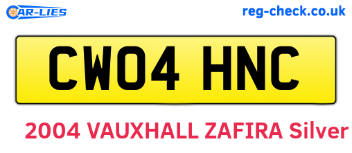 CW04HNC are the vehicle registration plates.