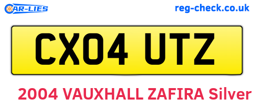 CX04UTZ are the vehicle registration plates.