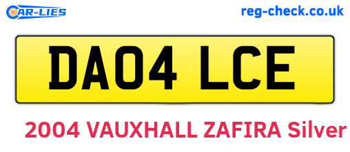 DA04LCE are the vehicle registration plates.