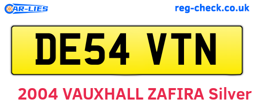DE54VTN are the vehicle registration plates.