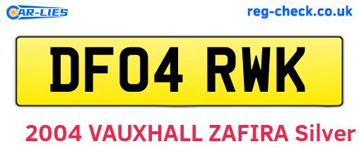DF04RWK are the vehicle registration plates.