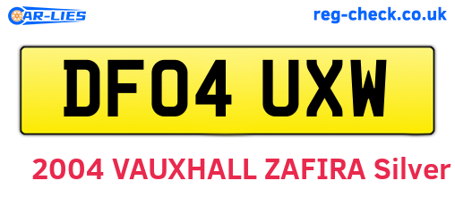 DF04UXW are the vehicle registration plates.