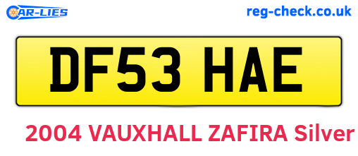 DF53HAE are the vehicle registration plates.